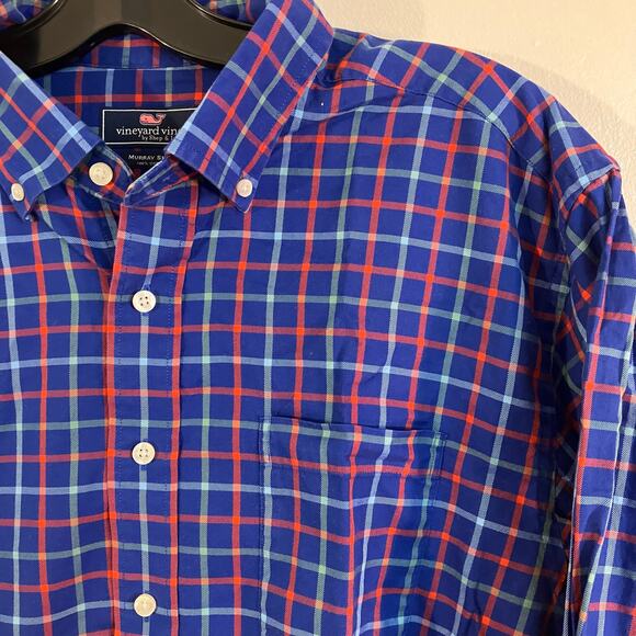 Vineyard Vines Murray Shirt‎ Gingham Blue Red Button Up Shirt - Picture 5 of 5